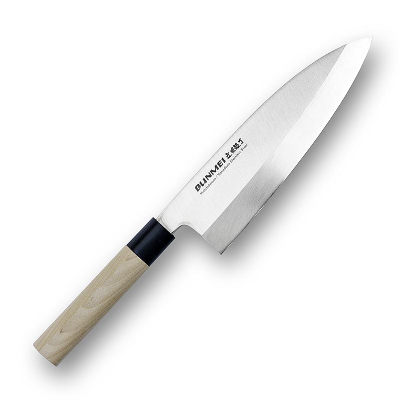 Global Bunmei 1801-195 Deba-kniv, handtag i honoki-trä, 19,5 cm, 1 st