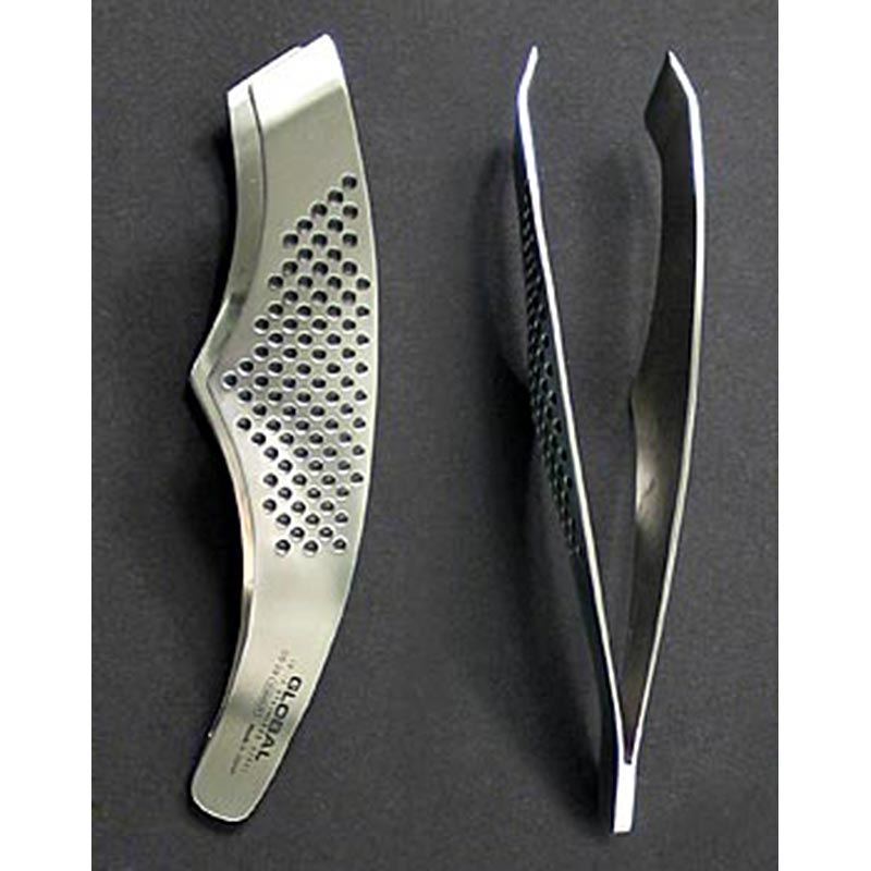 Global GS-29 Böjd fiskbenpincett, rostfritt stål med prickmönster, 14 cm, 1 st