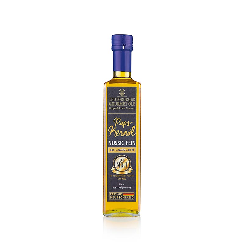 Rapsfröolja, kallpressad, från skalade rapsfrön, Teutoburger Ölmühle, 500 ml