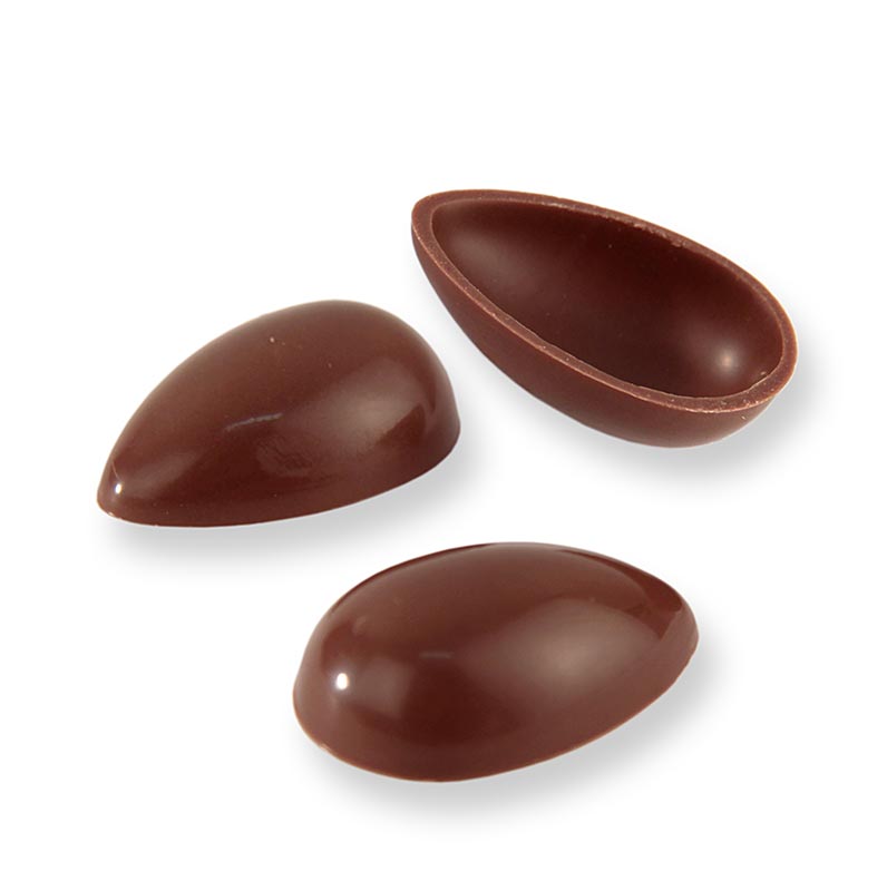 Pralinägg-halvskal, mjölkchoklad, små, 40x26 mm, Läderach (påsk), 588 st