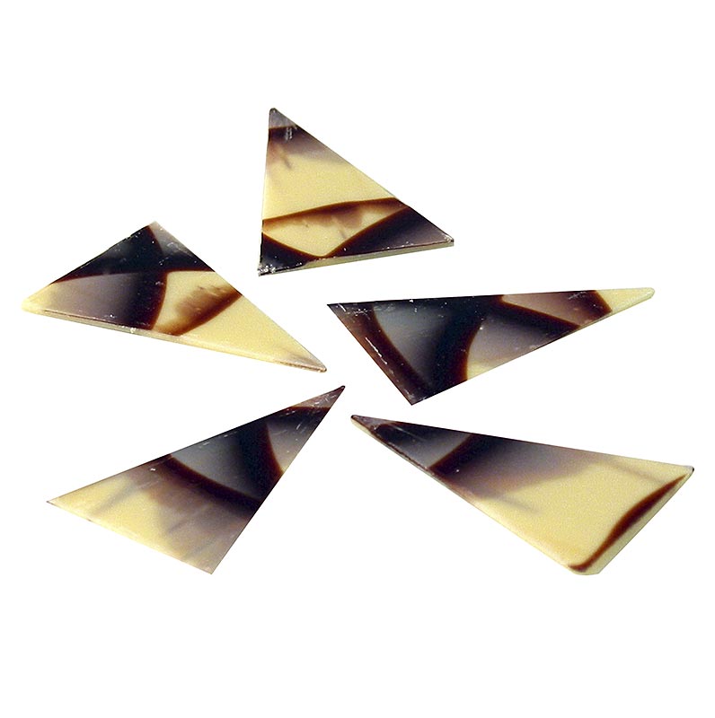 Dekorationsplattor "Diablo" (tidigare Jura) – triangel, vit/mörk choklad, 35x55, 585 g, 290 St