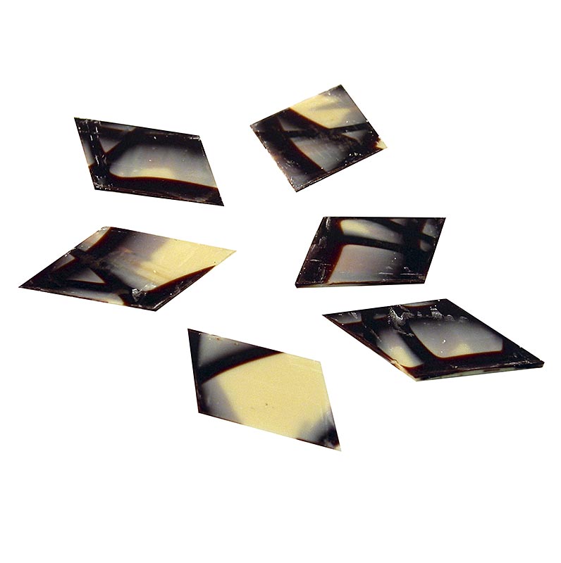 Dekorationsplattor "Jura Rhombus" – romb, vit/mörk choklad, 40x60 mm, 770 g