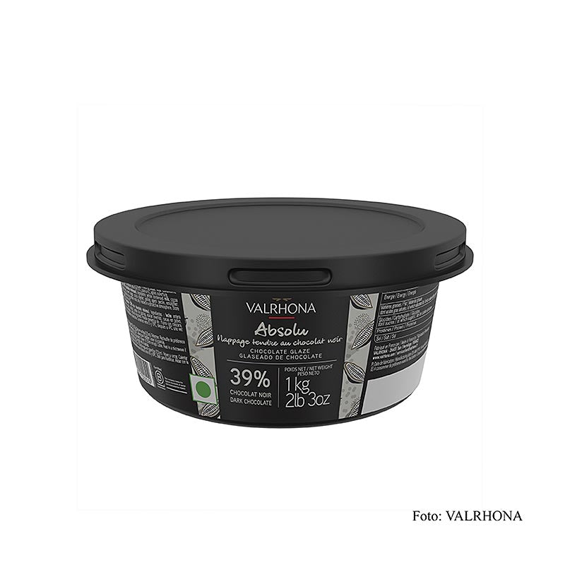 Valrhona Nappage – Absolu, mörk choklad – chokladglasyr, 1 kg