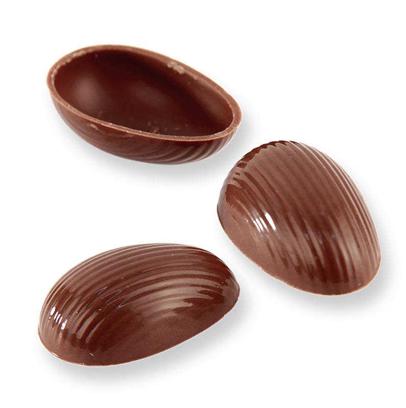 Pralin-äggskal, helmjölk, stora, 44x29 mm, Läderach (påsk), 462 st