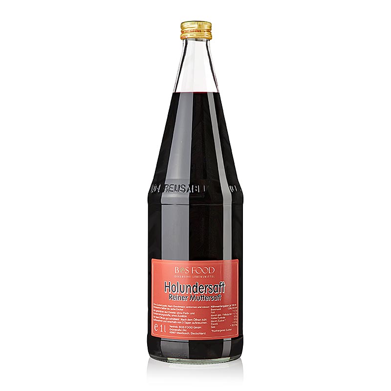 CHEF FOOD fläderbärssaft, naturren & osötad, 1 l