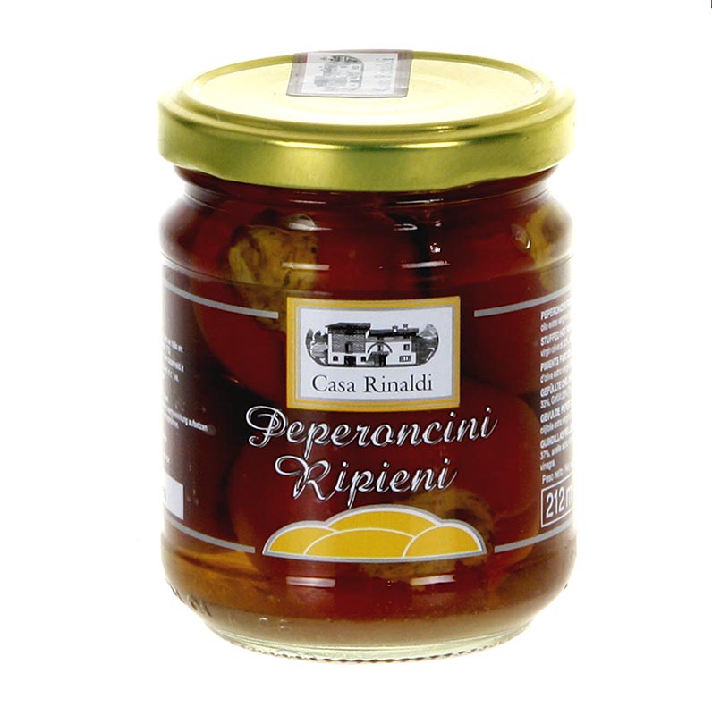 Inlagda fyllda peperoncini, körsbärspaprika med tonfiskkräm, Casa Rinaldi, 190 g