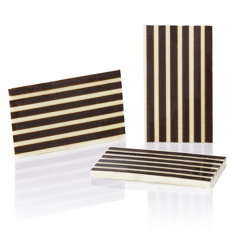 Karl Zieres Dekorationsplattor "Stripes" – rektangulära, vit/mörk choklad, randiga, 25x40 mm