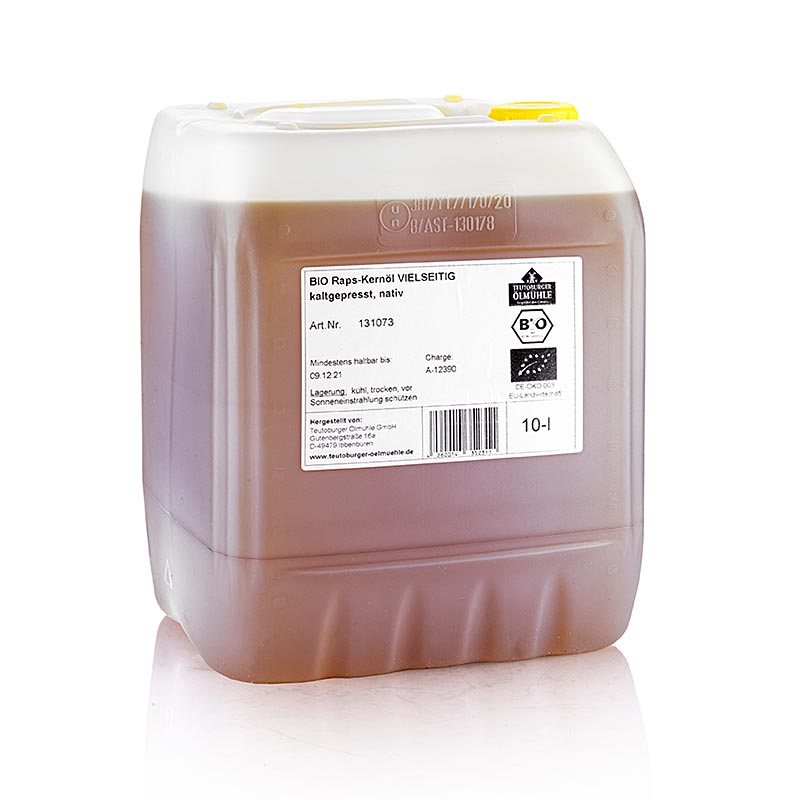 Rapsfröolja, kallpressad, av skalade rapsfrön, Teutoburger Ölmühle, ekologisk, 10 l