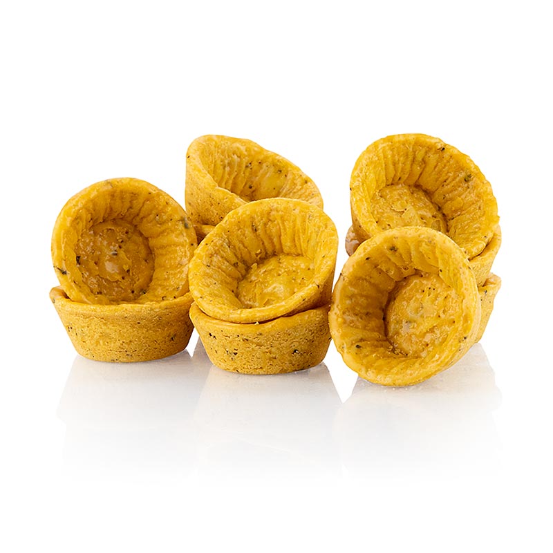 Mini-snacktartletter, tomat- och basilika-deg, runda, ø 4,2 cm, 1,02 kg, 160 St