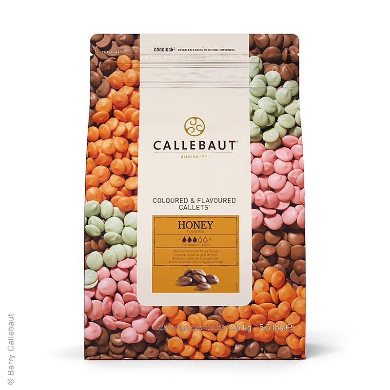 Callebaut Helmjölk, med honung, Callets, 32,8 % kakao, 2,5 kg