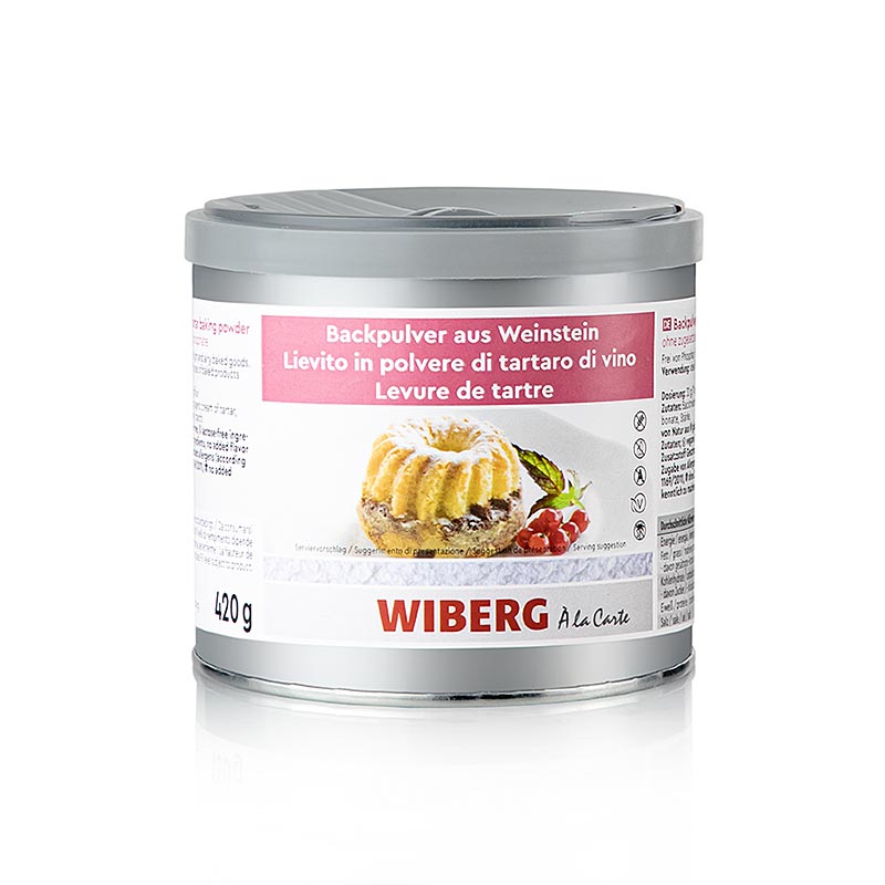 Wiberg bakpulver av vinsten, utan tillsatt fosfat, 420 g