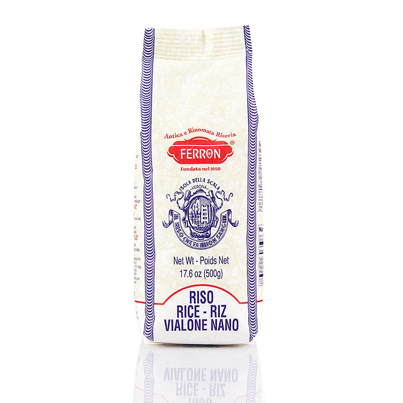 Vialone Nano, risotto, rundkornigt ris, Ferron, 500 g