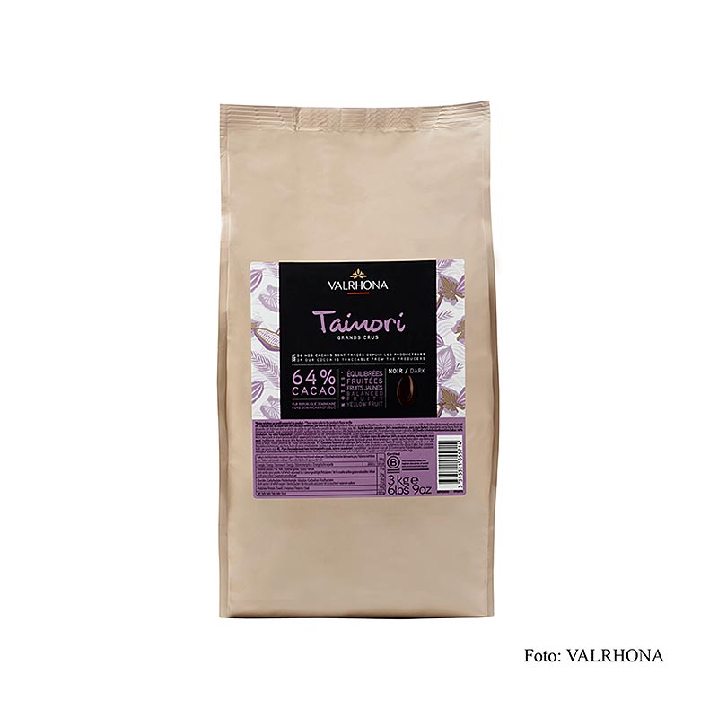 Valrhona Tainori "Grand Cru", choklad, callets, 64 % kakao, Dominikanska republi, 3 kg