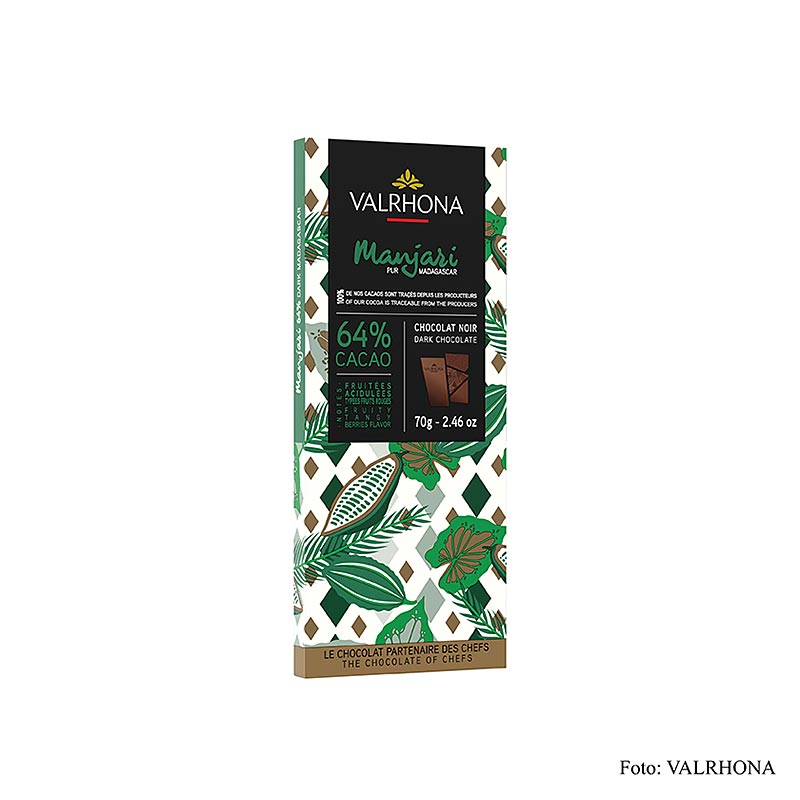 Valrhona Manjari – mörk choklad, 64 % kakao, Madagaskar, 70 g