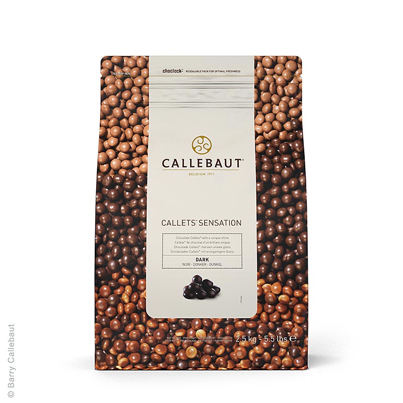Callets Sensation Dark, mörkchokladpärlor, 51 % kakao, Callebaut, 2,5 kg
