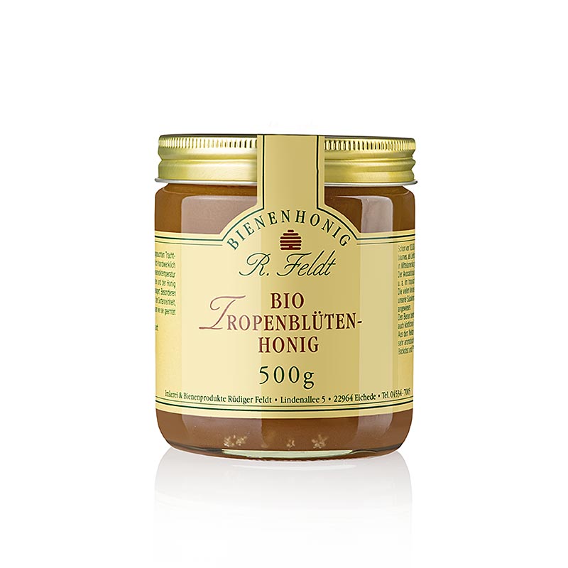 Feldt tropisk blomhonung, guld, flytande, blommig, ekologisk, 500 g