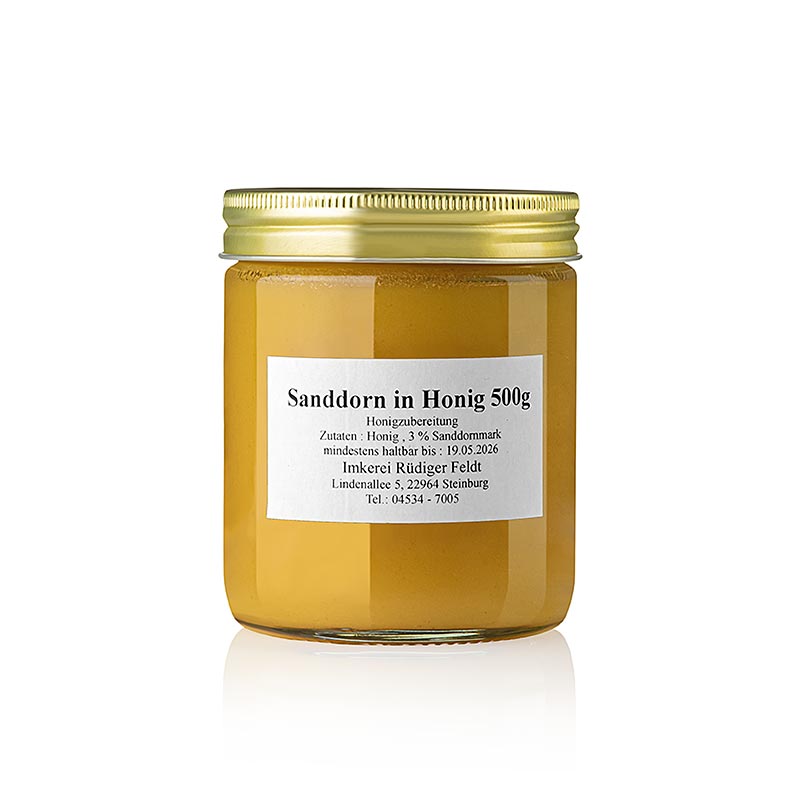 Imkerei Feldt Havtorn i honung, harmonisk, mild-fruktig, 500 g