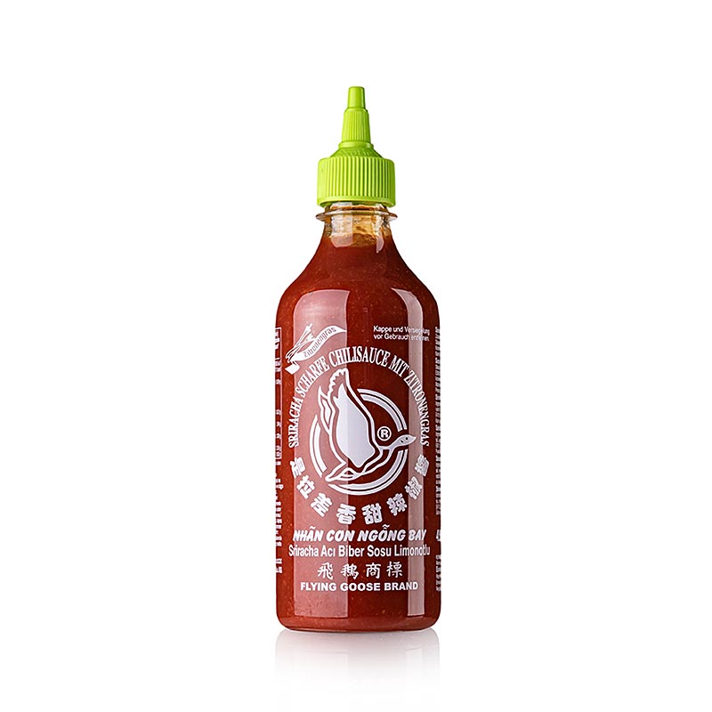 Chilisås – Sriracha, stark, med citrongräs, Flying Goose, 455 ml