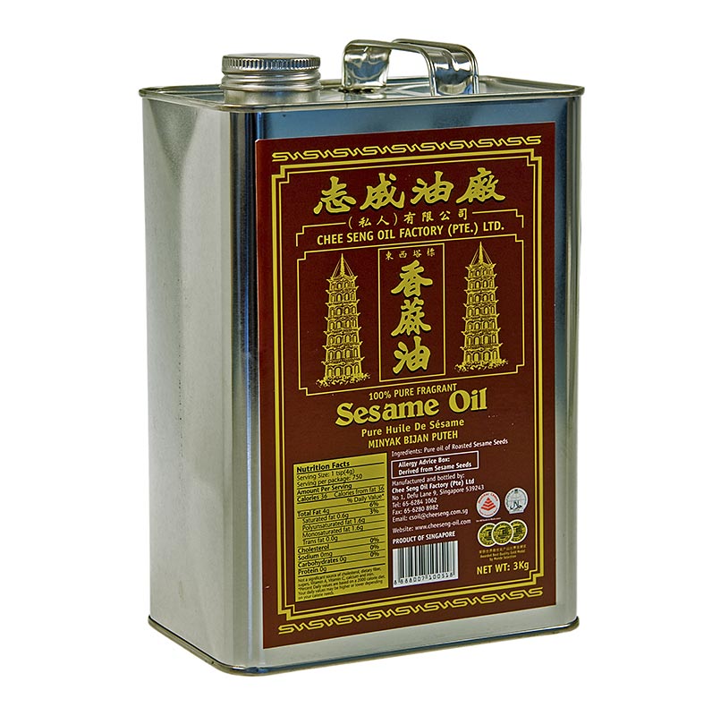 Sesamolja Asia, ren, mörk, av rostad sesam, 3,215 l