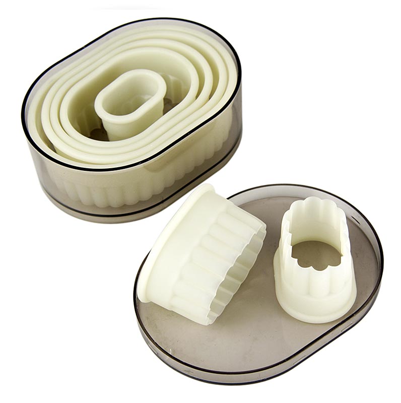 deBUYER utstickare, oval-vågig, plast, ø 3,2/4,5/5,8/7/8,5/9,5/11 cm, 7-delars.