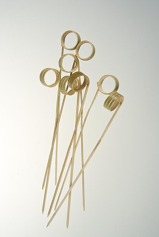 Bambuspinnar, med ögla (ringände), 12 cm, 100 st