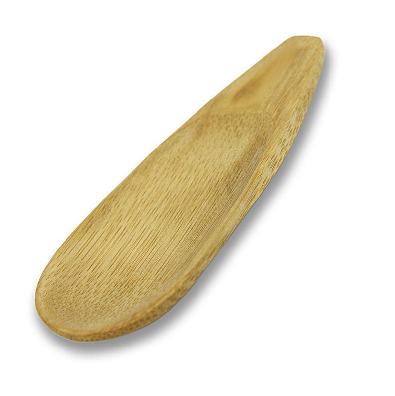 Återanvändbar sked av bambu, platt och massiv, skedformad, 10x3,8 cm, 25 st