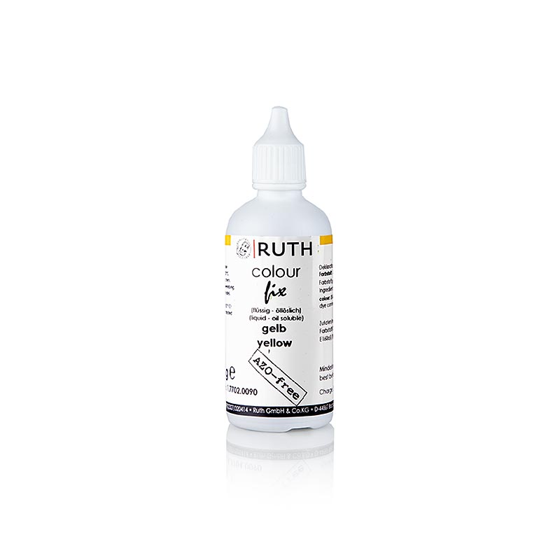 Flytande livsmedelsfärg, gul, 7702, Ruth, 90 g