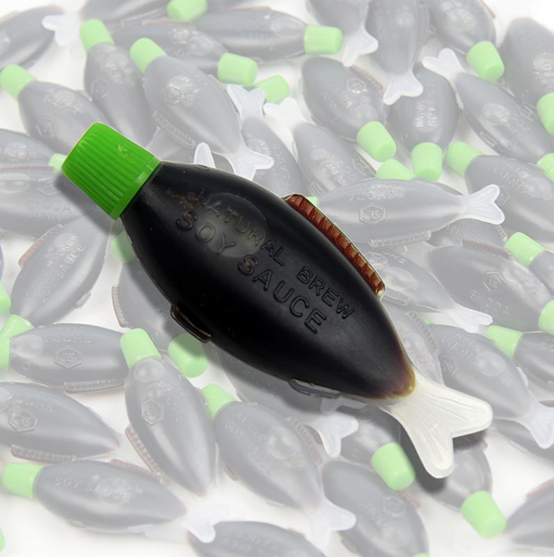 Sojasås – Shoyu, i portionsflaskor/fiskform, Japan, 1,2 l, 300 x 4 ml