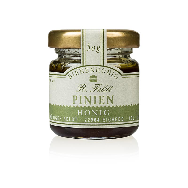 Imkerei Feldt Tallhonung, mörk, mild-kryddig tallskogshonung, portionsglas, 50 g