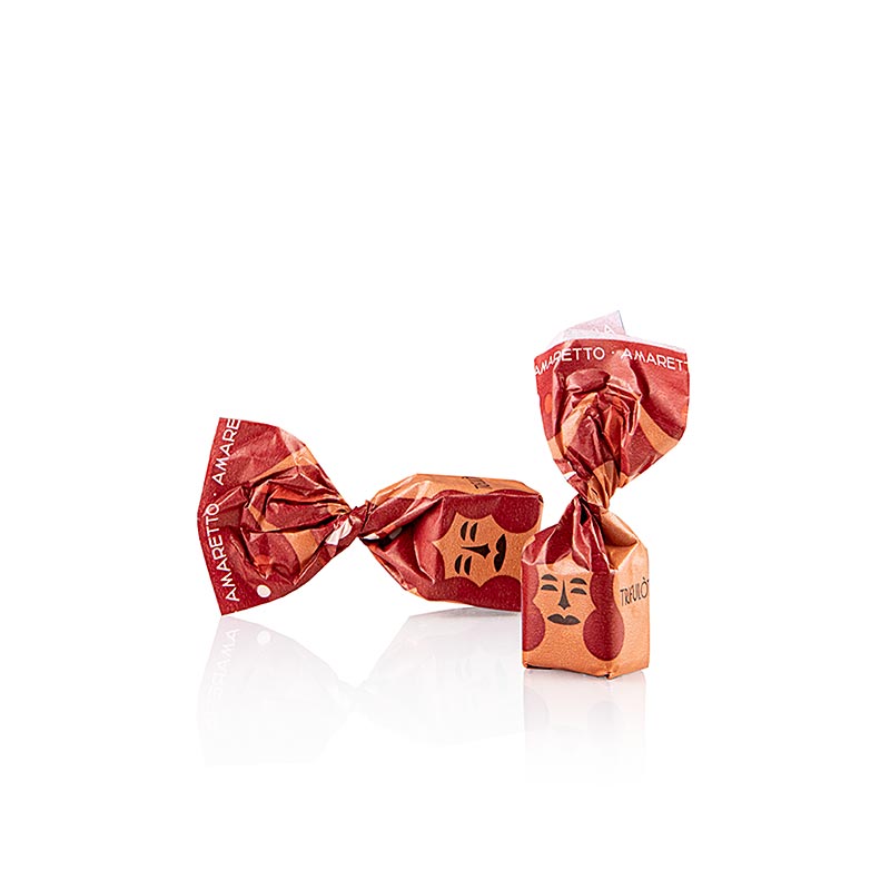 Mini-tryffelpraliner "trifulòt", Amaretto, med mandel, rosa, ca 7 g, 1 kg