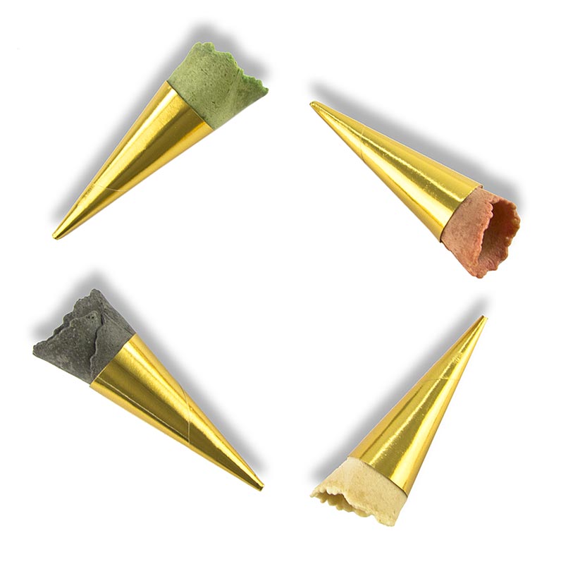 Mini-hörnchen Gold, neutral, röd, grön, svart, ø 2,5x7,5 cm, 1,3 kg, 180 st
