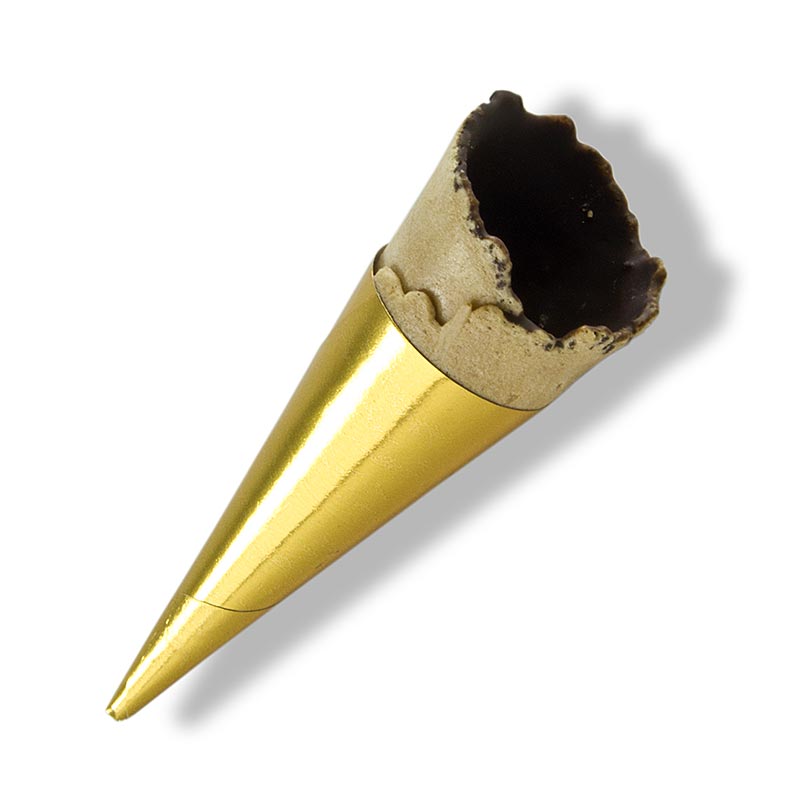 Mini-hörnchen guld, överdragna med mörk choklad, ø 3x7 cm, 1,2 kg, 180 st