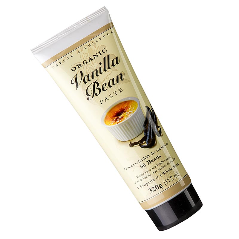 Bourbon-vaniljextraktpasta, med prickar, Taylor & Colledge, ekologisk, 320 g