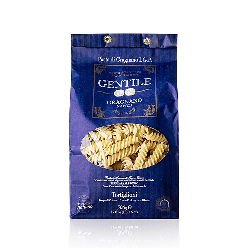 Pastificio Gentile Gragnano IGP – Tortiglioni, bronsdragna, 500 g