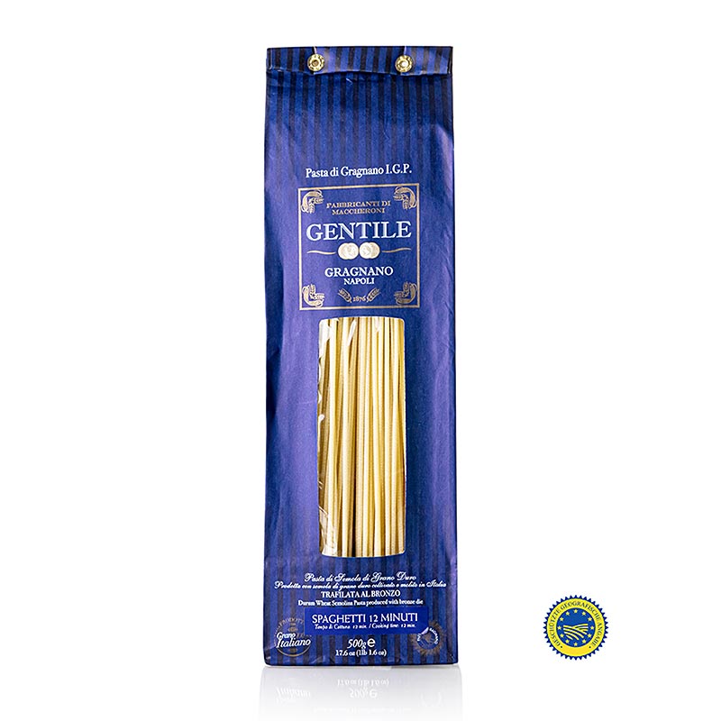 Pastificio Gentile Gragnano IGP/g.g.A. - Spaghetti, ø 2,2 mm, bronsdragen, 500 g