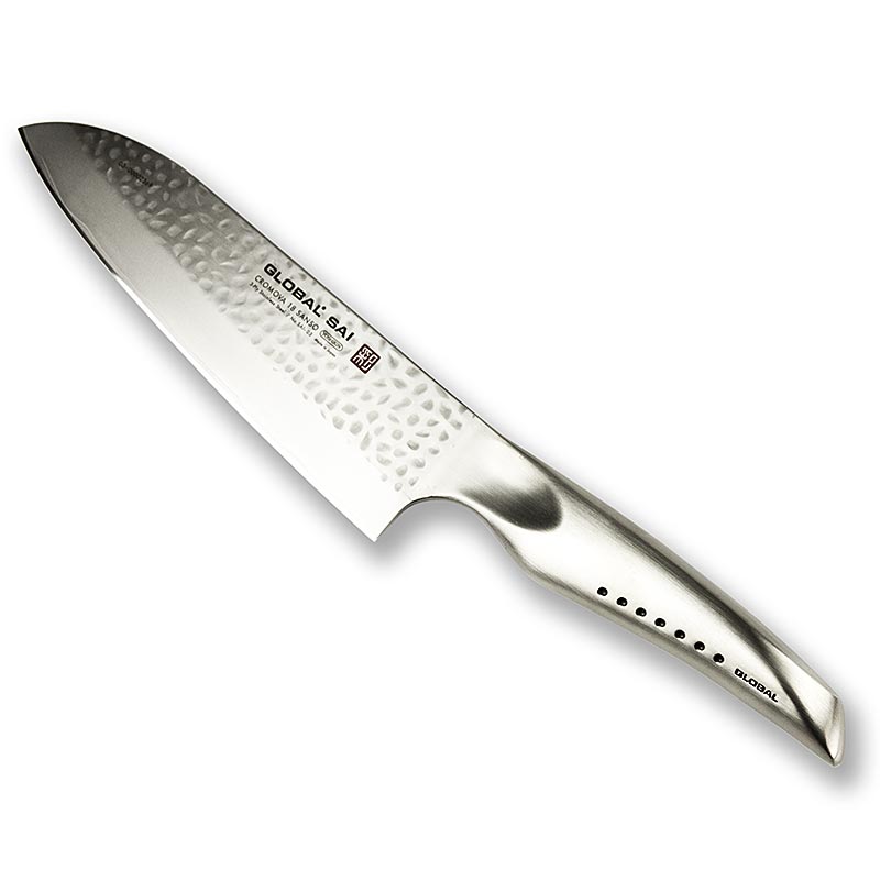 Global SAI-03 Santokukniv, hamrad design, 19 cm, 1 st
