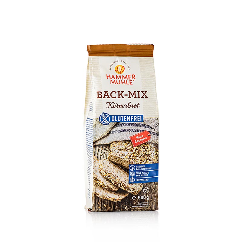 Back-Mix fullkornsbröd, glutenfri bakmix, Hammermühle, 500 g