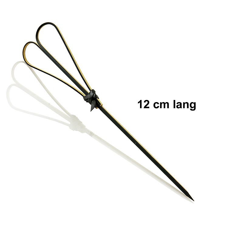 Bambuspinnar, med hjärta, svarta, 12 cm, 100 st
