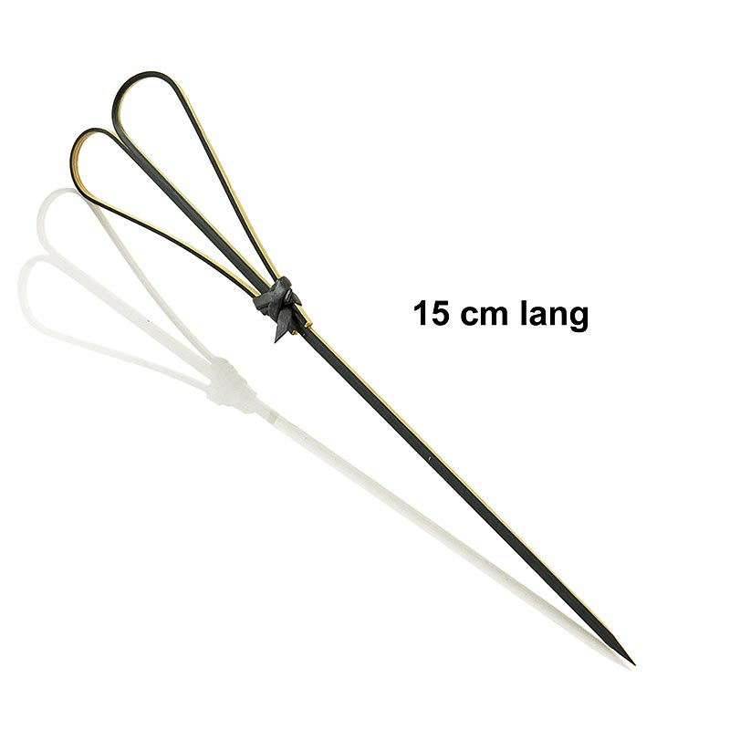 Bambuspinnar, med hjärta, svarta, 15 cm, 100 st