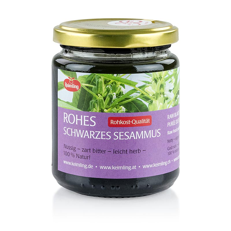 BOS FOOD Svart sesampasta, rå, 100 % naturlig, vegansk, ekologisk, 250 g