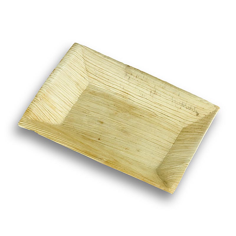 Engångstallrik av palmblad, fyrkantig, 12x17 cm, 100 % komposterbar, 200 st
