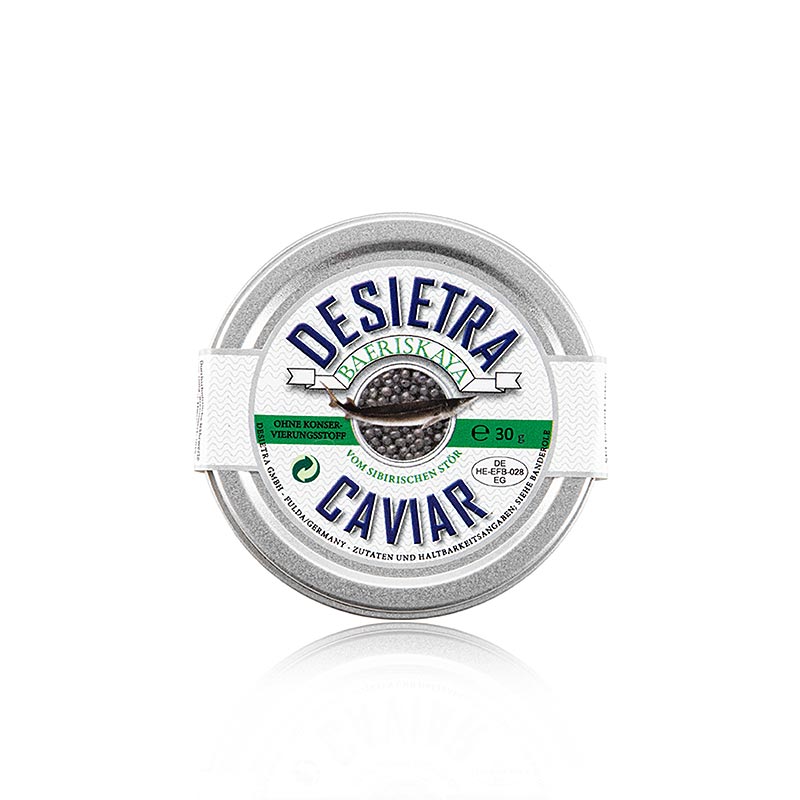 Desietra Baeriskaya-kaviar (baerii), akvakultur, utan konserveringsmedel, Tyskla, 30 g