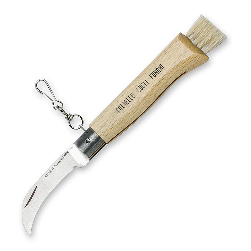 Tryffelkniv med borste, hopfällbar, ca 21,5 cm lång, 1 st