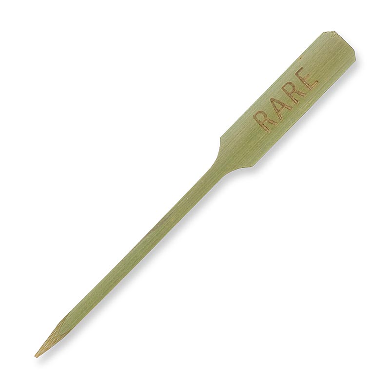 Bambuspinnar, med bladände, med texten "Rare", 9 cm, 100 st