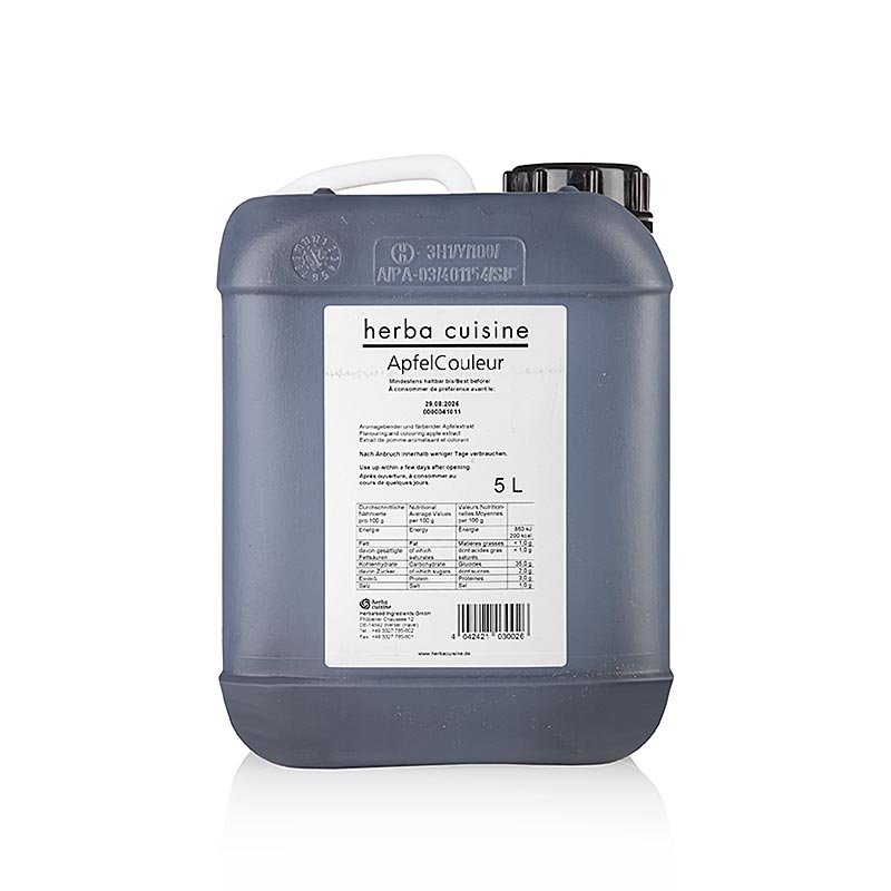 Herbacuisine ApfelCouleur äppelextrakt, flytande, osötad & intensiv karamellsmak, 5 l