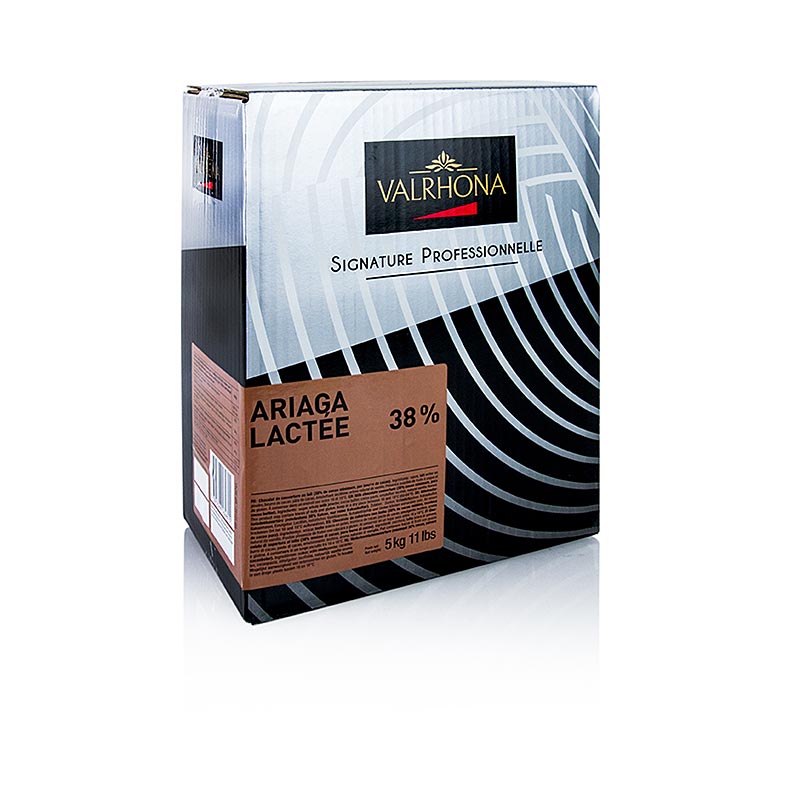 Valrhona Ariaga Lactee, mjölkchoklad Couverture, Callets, 38 % kakao, 5 kg