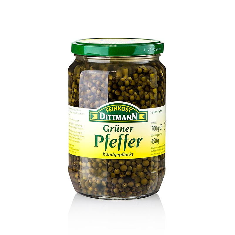 Grön peppar, i saltlake, 700 g
