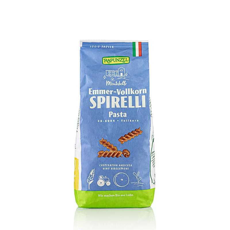Rapunzel, emmerpasta – spirelli, fullkorn, ekologisk, 500 g