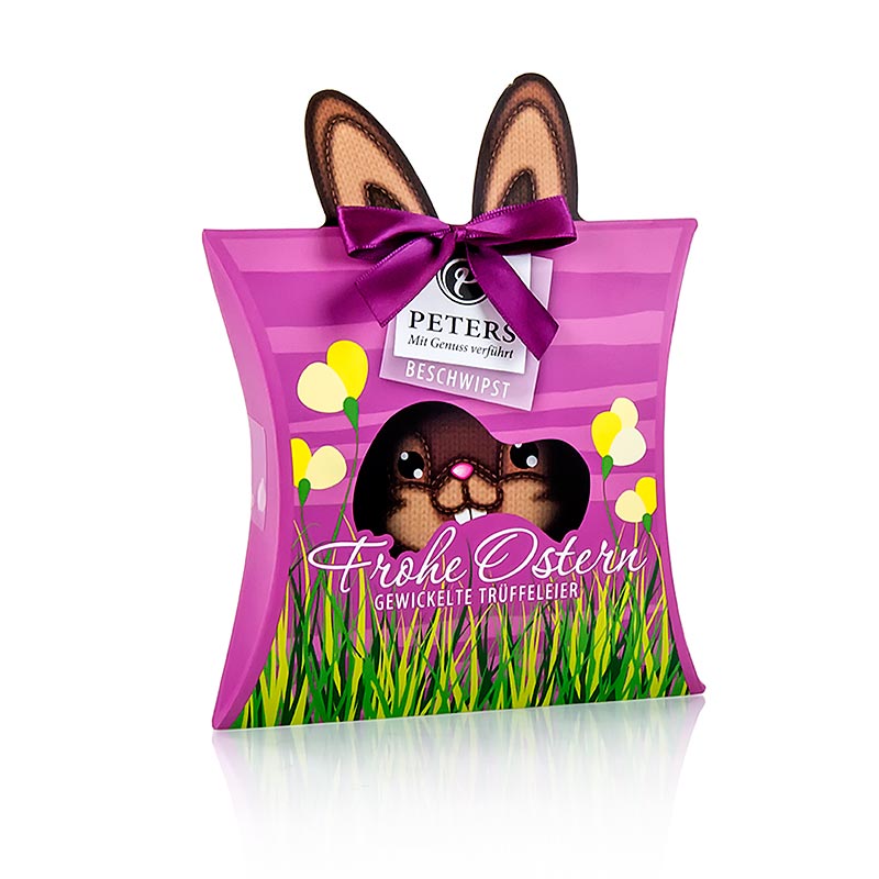 Påskpraliner "Glad påsk", inslagna tryffelägg, lätt alkoholhaltiga, Peters, 120 g