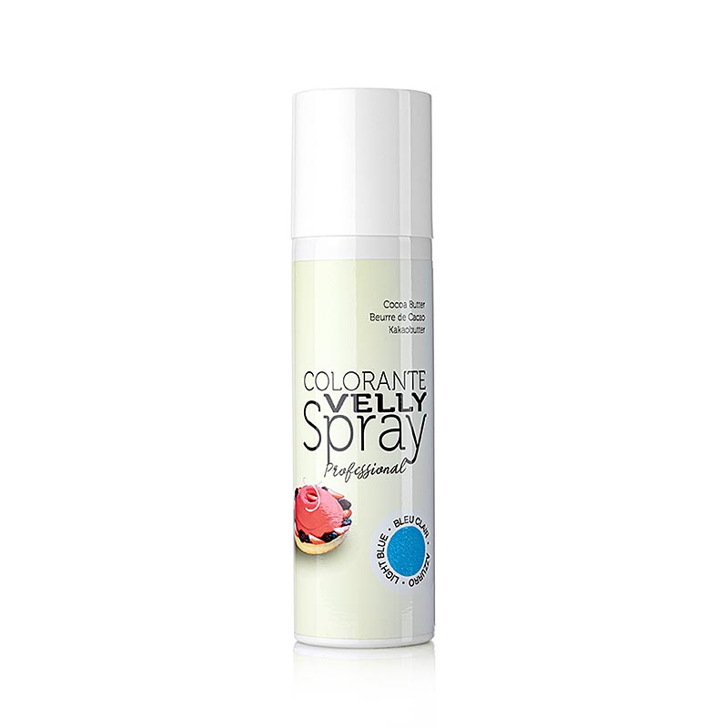 Kakaosmörspray, Velvet/sameteffekt, ljusblå, Velly, 250 ml